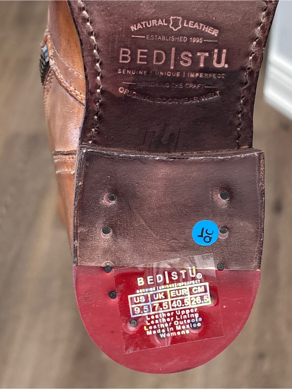Bed Stu Glaye Wide Calf Tan Rustic Leather Boots 9.5 NEW In Box - Picture 14 of 16